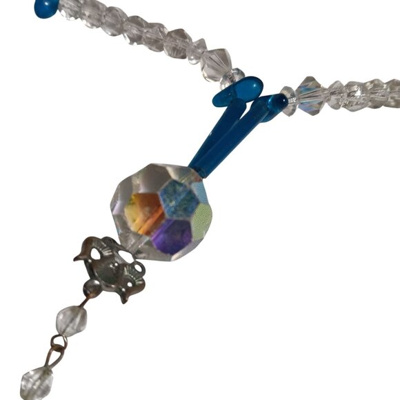 Vintage Deco Hippy Necklace Strand Colofrul Art Glass Bead Dangle Pendant 29" - Picture 2 of 7